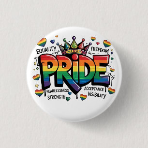 Badge Rond 2,50 Cm Drapeau de la fierté LGBTQ d'acceptation LGBT du 4