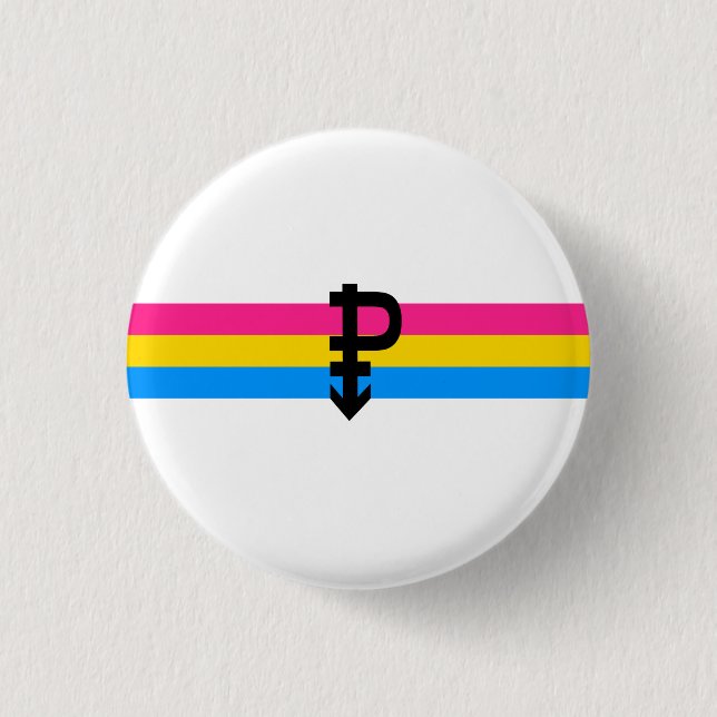 Badge Rond 2,50 Cm Drapeau de la fierté Pansexual (Devant)