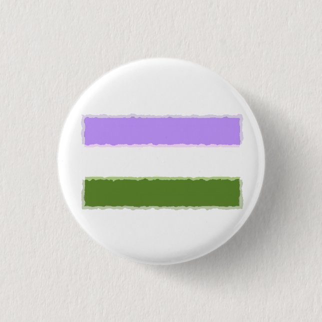 Badge Rond 2,50 Cm Drapeau de la Genderqueer Pride (Devant)