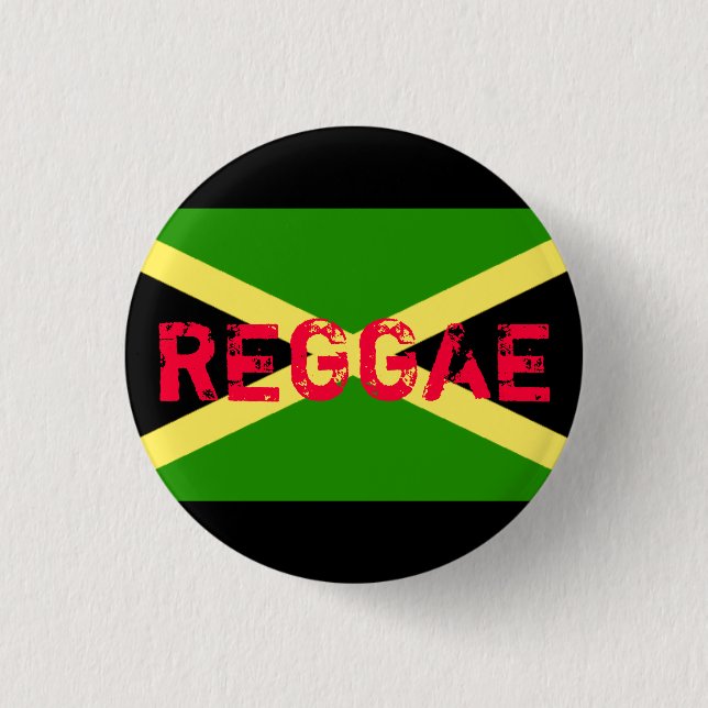 Badge Rond 2,50 Cm drapeau de la Jamaïque, REGGAE (Devant)