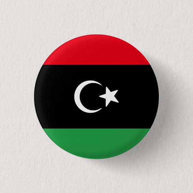 Badge Rond 2,50 Cm Drapeau de la Libye (Devant)