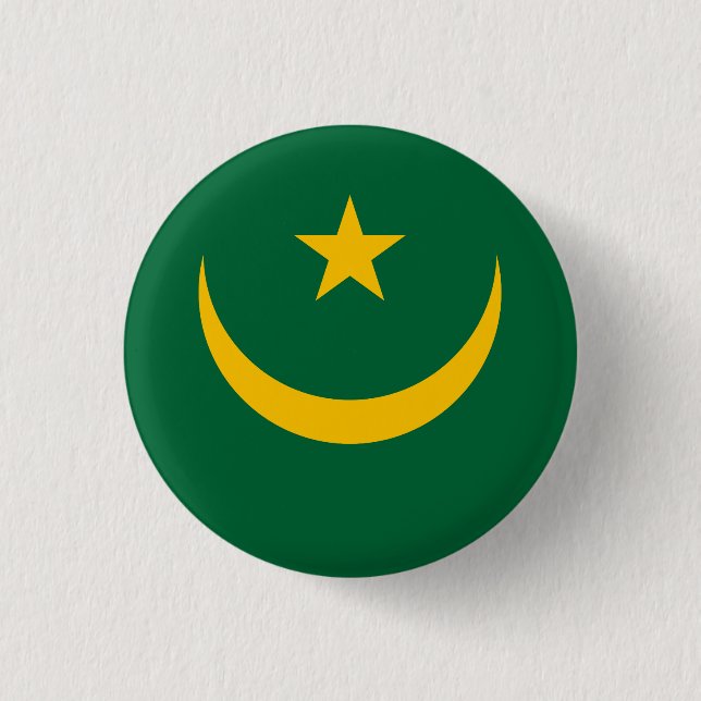 Badge Rond 2,50 Cm Drapeau de la Mauritanie (Devant)