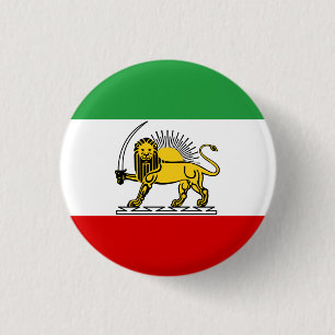 Badge Rond 2,50 Cm Drapeau de la monarchie constitutionnelle iranienn