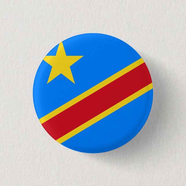 Badge Rond 2,50 Cm Drapeau de la République démocratique du Congo (Devant)
