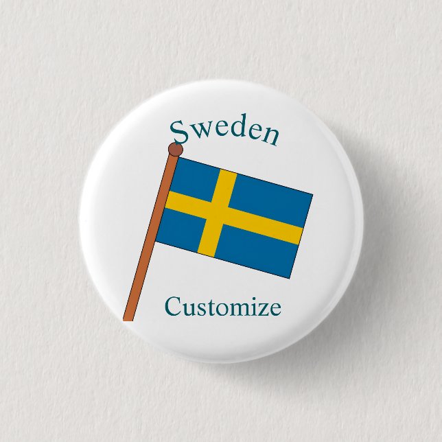 Badge Rond 2,50 Cm Drapeau de la Suède Thunder_Cove (Devant)