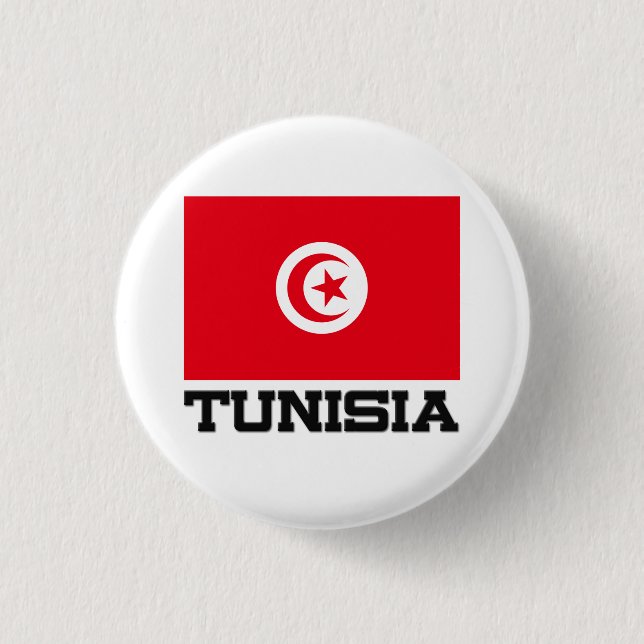 Badge Rond 2,50 Cm Drapeau de la Tunisie (Devant)