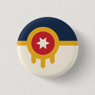 Badge Rond 2,50 Cm Drapeau de la ville de Tulsa, Oklahoma
