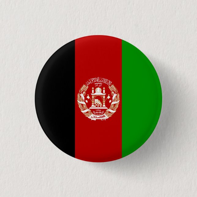 Badge Rond 2,50 Cm Drapeau de l'Afghanistan patriotique (Devant)