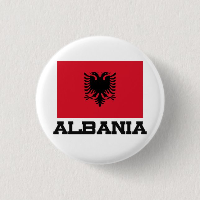 Badge Rond 2,50 Cm Drapeau de l'Albanie (Devant)