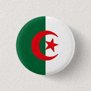 Badge Rond 2,50 Cm Drapeau de l'Algérie