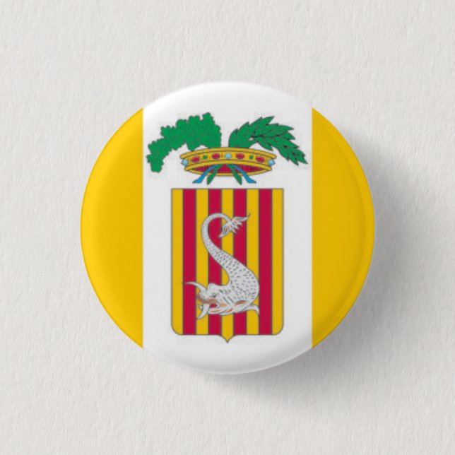 Badge Rond 2,50 Cm Drapeau de Lecce, Pouilles (Italie) (Devant)
