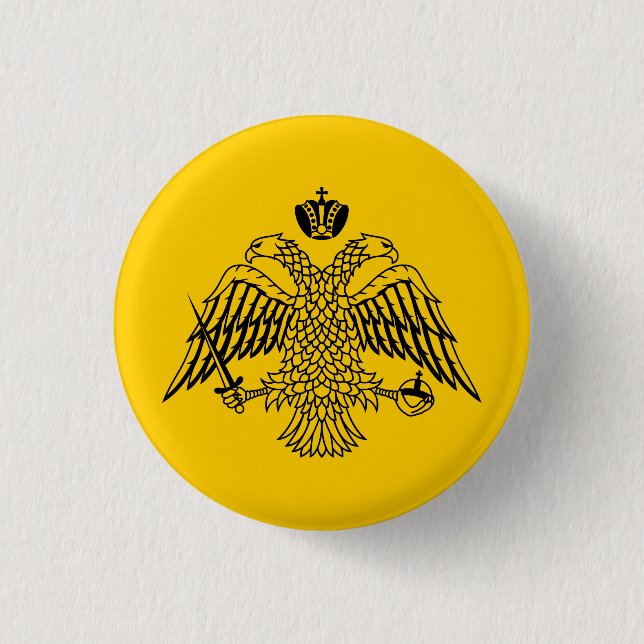 Badge Rond 2,50 Cm Drapeau de l'Église orthodoxe grecque (Devant)