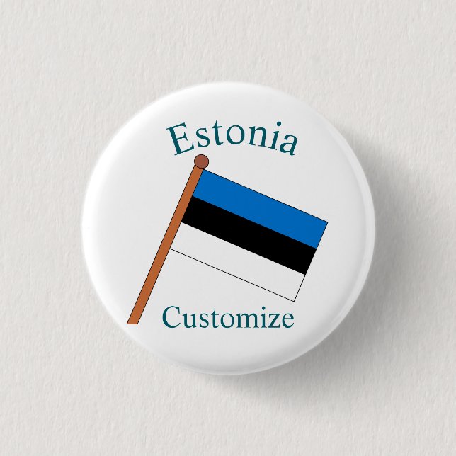 Badge Rond 2,50 Cm Drapeau de l'Estonie Thunder_Cove (Devant)