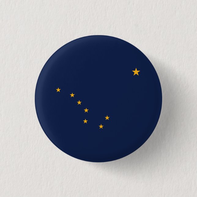Badge Rond 2,50 Cm Drapeau de l'État d'Alaska (Devant)