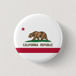 Badge Rond 2,50 Cm Drapeau de l'État de la République de Californie