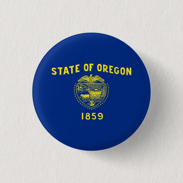 Badge Rond 2,50 Cm Drapeau de l'État de l'Oregon (Devant)
