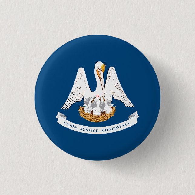 Badge Rond 2,50 Cm Drapeau de l'État de Louisiane (Devant)