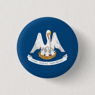 Badge Rond 2,50 Cm Drapeau de l'État de Louisiane