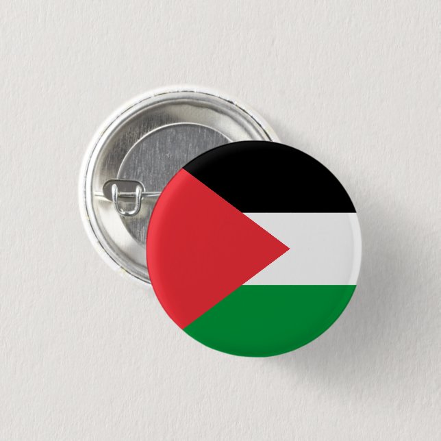 Badge Rond 2,50 Cm Drapeau de l'État de Palestine (Devant & derrière)