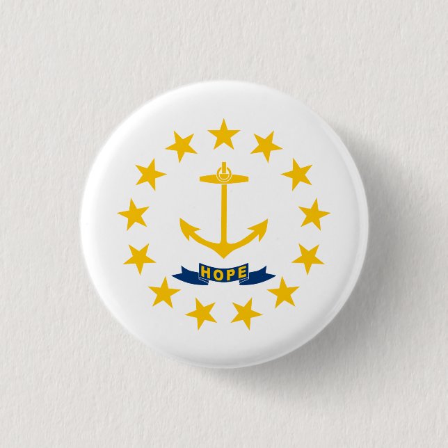 Badge Rond 2,50 Cm Drapeau de l'État de Rhode Island (Devant)