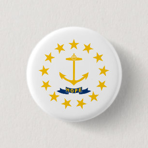 Badge Rond 2,50 Cm Drapeau de l'État de Rhode Island