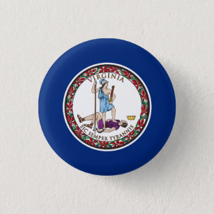 Badge Rond 2,50 Cm Drapeau de l'État de Virginie