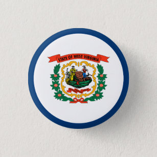 Badge Rond 2,50 Cm Drapeau de l'État de Virginie occidentale