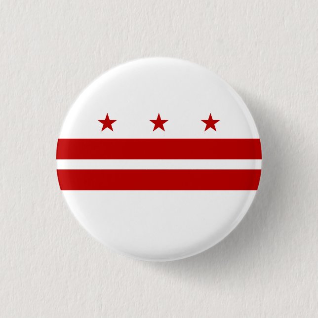 Badge Rond 2,50 Cm Drapeau de l'État de Washington DC (Devant)