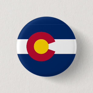Badge Rond 2,50 Cm Drapeau de l'État du Colorado