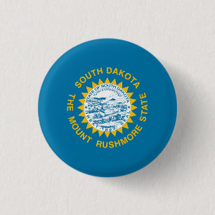 Badge Rond 2,50 Cm Drapeau de l'État du Dakota du Sud États-Unis