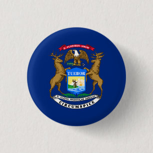 Badge Rond 2,50 Cm Drapeau de l'État du Michigan
