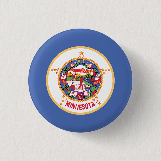 Badge Rond 2,50 Cm Drapeau de l'État du Minnesota (Devant)