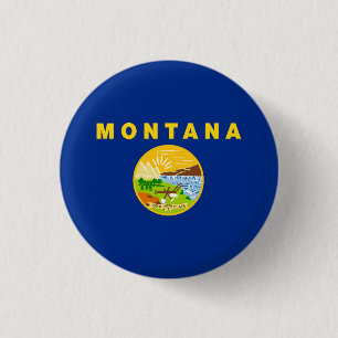 Badge Rond 2,50 Cm Drapeau de l'État du Montana