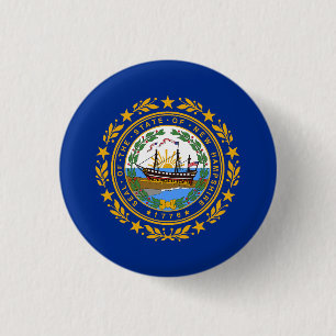 Badge Rond 2,50 Cm Drapeau de l'État du New Hampshire