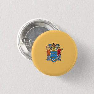 Badge Rond 2,50 Cm Drapeau de l'État du New Jersey