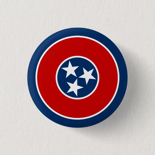 Badge Rond 2,50 Cm Drapeau de l'État du Tennessee (Devant)