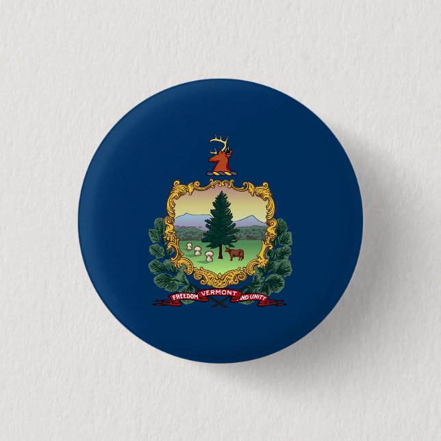 Badge Rond 2,50 Cm Drapeau de l'État du Vermont (Devant)