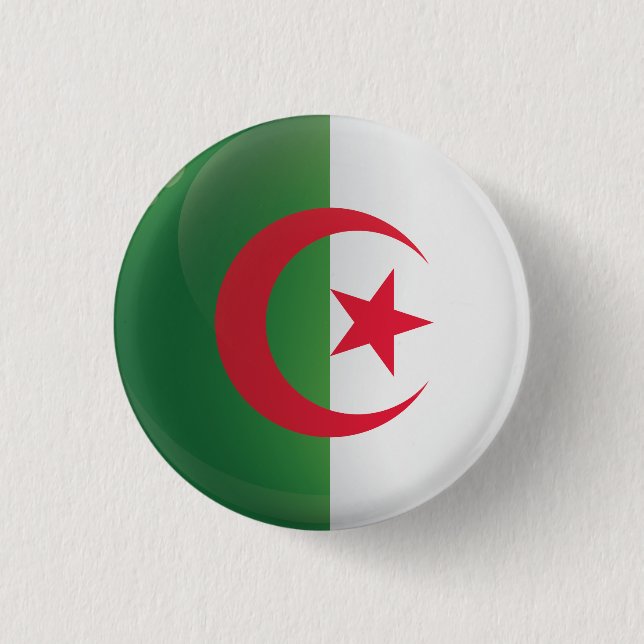 Badge Rond 2,50 Cm Drapeau de l'icône ronde Algérie (Devant)