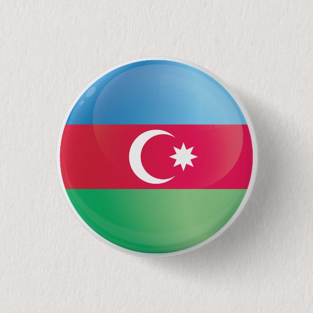 Badge Rond 2,50 Cm Drapeau de l'icône ronde d'Azerbaïdjan (Devant)