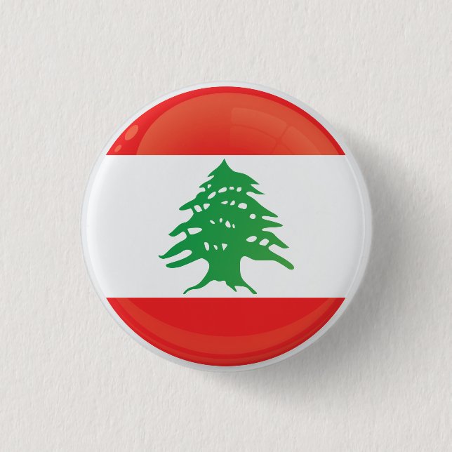 Badge Rond 2,50 Cm Drapeau de l'icône ronde du Liban (Devant)