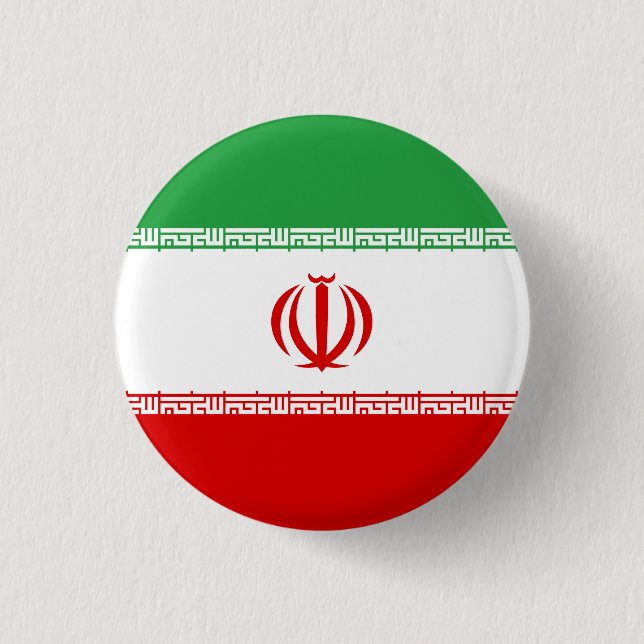 Badge Rond 2,50 Cm Drapeau de l'Iran (Devant)