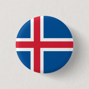 Badge Rond 2,50 Cm Drapeau de l'Islande