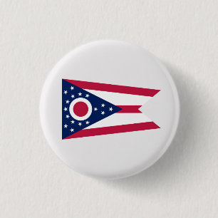 Badge Rond 2,50 Cm Drapeau de l'Ohioan, Drapeau de l'Ohio