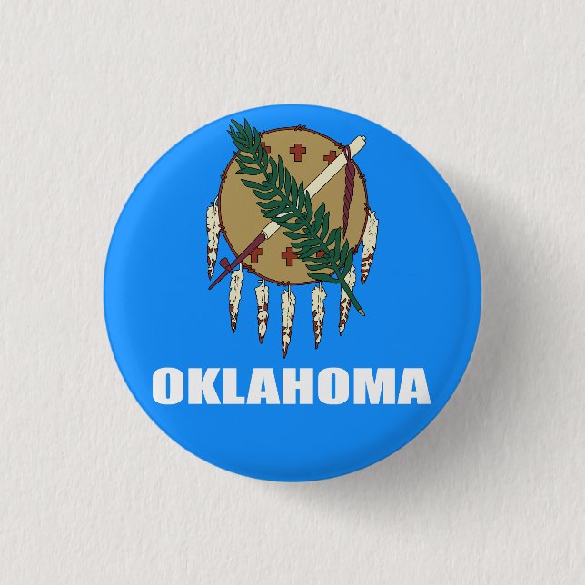 Badge Rond 2,50 Cm Drapeau de l'Oklahoma  (Devant)