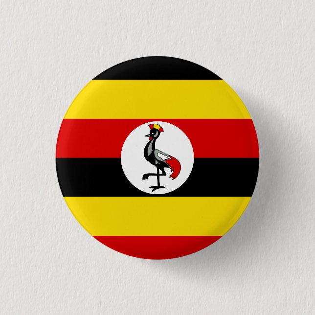 Badge Rond 2,50 Cm Drapeau de l'Ouganda (Devant)