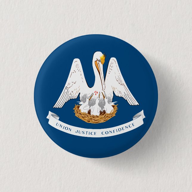 Badge Rond 2,50 Cm Drapeau de Louisiane (Devant)