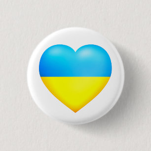 Badge Rond 2,50 Cm Drapeau de l'Ukraine Boutons de soutien cardiaque 