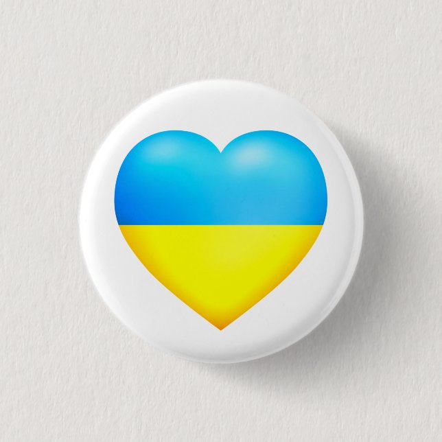 Badge Rond 2,50 Cm Drapeau de l'Ukraine Boutons de soutien cardiaque  (Devant)