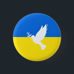 Badge Rond 2,50 Cm Drapeau de l'Ukraine Button Dove de la Paix - Libe<br><div class="desc">Ukraine - Peace - Ukrainian Flag - Freedom Support - Solidarity - Strong Together - Freedom Victory ! Let's make the world a better place - everybody together ! A better world begins - depends - needs YOU too ! You can transfer to 1000 Zazzle products. Resize and move or...</div>