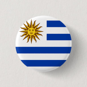 Badge Rond 2,50 Cm Drapeau de l'Uruguay